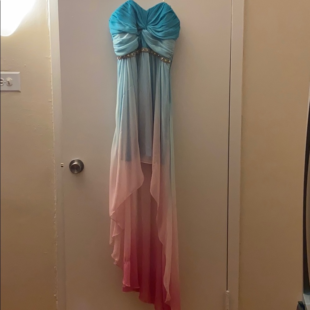 Macy’s Ombré High-Low strapless dress